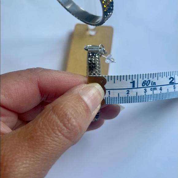 Rhinestone Hoop Earrings - Picture 12 of 12